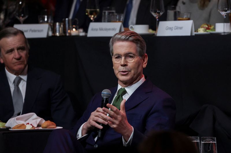 U.S. Treasury Secretary Scott Bessent speaks at an Economic Club of New York event in New York City
