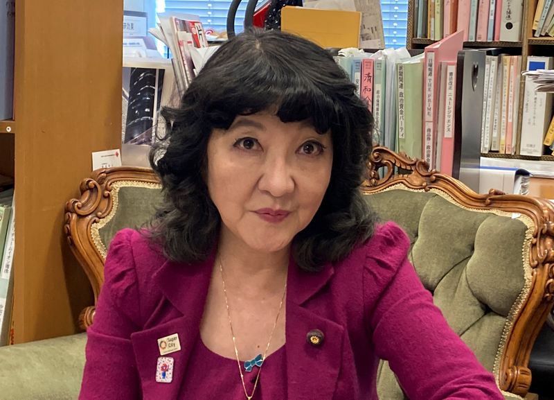 Japanese lawmaker Satsuki Katayama attends an interview with Reuters, in Tokyo, Japan March 25, 2025. REUTERS/Makiko Yamazaki