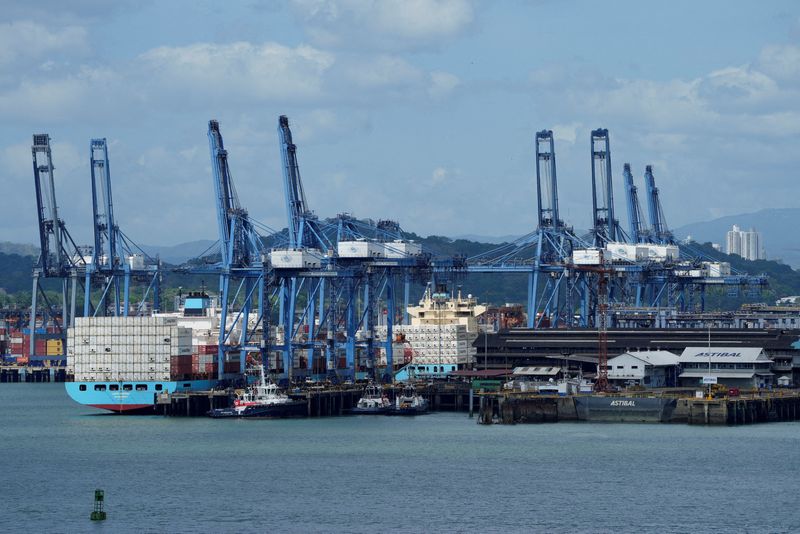 FILE PHOTO: A view of the Balboa Port is pictured after Hong Kong's CK Hutchison Holdings Ltd 0001.HK agreed to sell its interests in a key Panama Canal port operator to a BlackRock Inc-backed consortium, amid pressure from U.S. President Donald Trump to curb China's influence in the region, Panama City, Panama, March 4, 2025. REUTERS/Enea Lebrun/File Photo