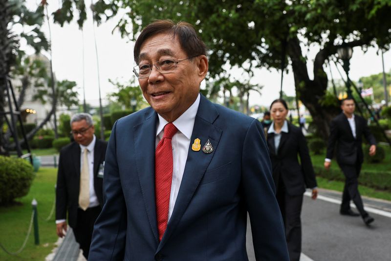FILE PHOTO: Thailand's Finance Minister and Deputy Prime Minister Pichai Chunhavajira reacts on the day of the cabinet meeting at Thai Government House in Bangkok, Thailand, May 7, 2024. REUTERS/Chalinee Thirasupa/File Photo