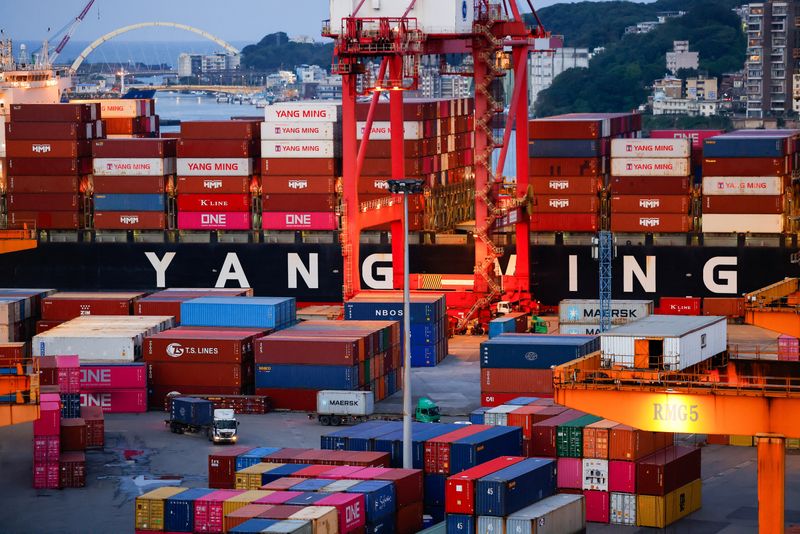 Containers are seen at the Port of Keelung, Taiwan April 3, 2025. REUTERS/Ann Wang
