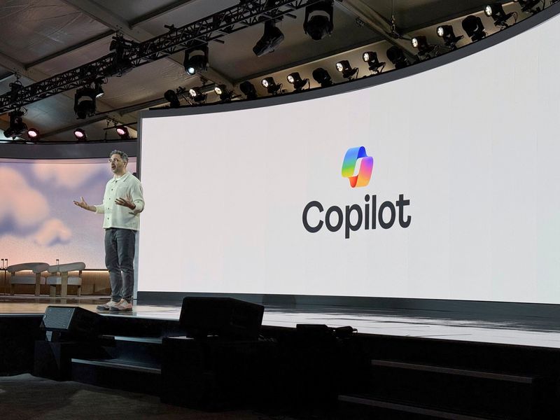Microsoft AI CEO Mustafa Suleyman speaks at the company's 50th anniversary celebration in Redmond, Washington, U.S., April 4, 2025. REUTERS/Jeffrey Dastin