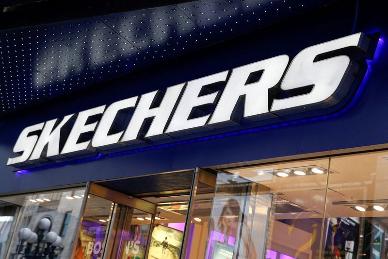 FILE PHOTO: The outside of a Skechers shoe store is seen at Times Square in New York May 2, 2014. REUTERS/Shannon Stapleton/File Photo