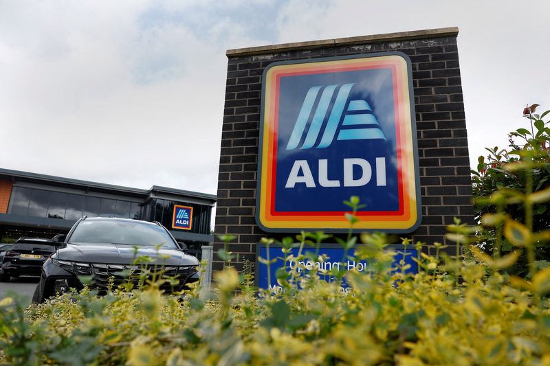 FILE PHOTO: A view of Aldi store in Northwich, Britain, September 9, 2024. REUTERS/Jason Cairnduff/File Photo