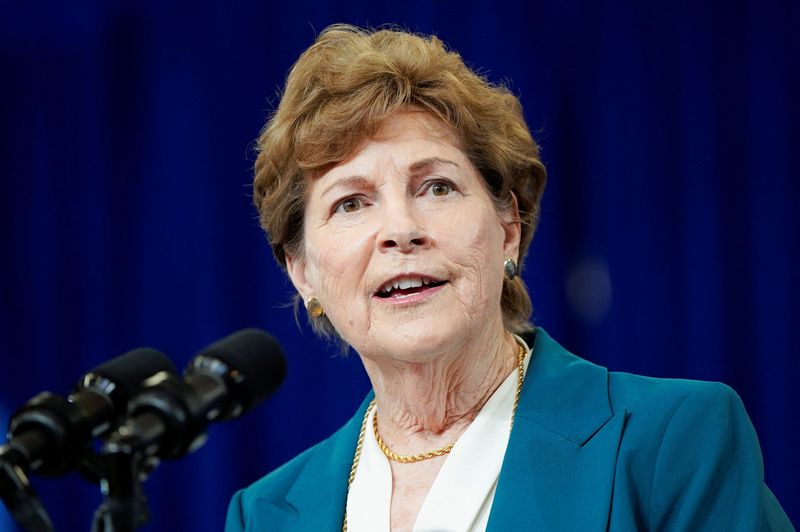 Sen. Jeanne Shaheen, D-N.H speaks during an event at NHTI Concord Community College in Concord