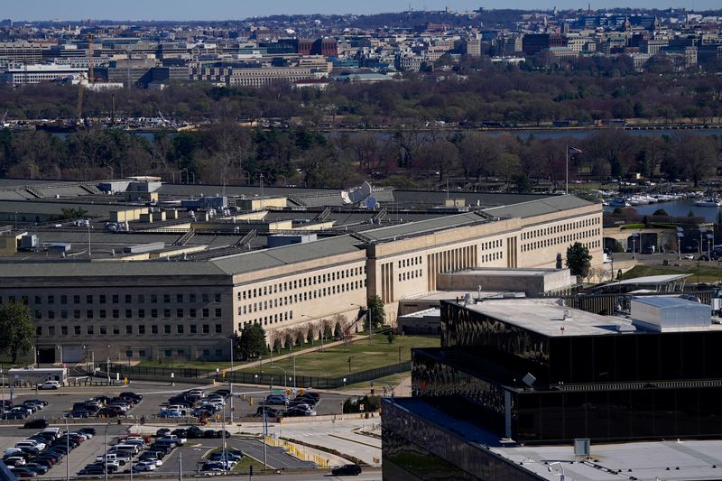 A general view of the Pentagon after it was reported billionaire Elon Musk was due to be briefed about the U.S. military's plan for any war that might break out with China, in Washington, D.C., U.S., March 21, 2025. REUTERS/Kent Nishimura