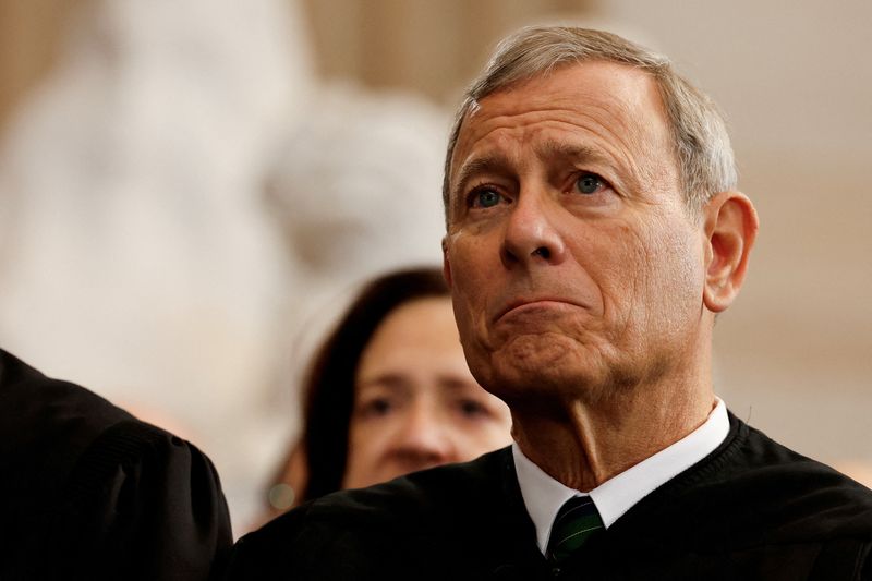 FILE PHOTO: U.S. Supreme Court Chief Justice John Roberts attends inauguration ceremonies in the Rotunda of the U.S. Capitol on January 20, 2025 in Washington, DC. Chip Somodevilla/Pool via REUTERS/File Photo