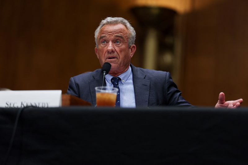 U.S. Health and Human Services (HHS) Secretary Robert F. Kennedy Jr. testifies before a Senate Health, Education, Labor & Pensions Committee hearing on the Department of Health and Human Services budget, on Capitol Hill in Washington, D.C., U.S., May 14, 2025. REUTERS/Leah Millis