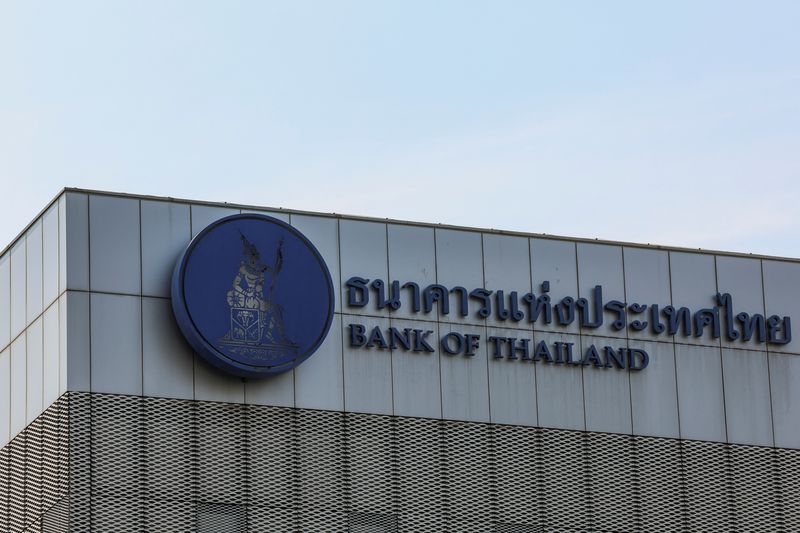 The Bank of Thailand logo is pictured in Bangkok
