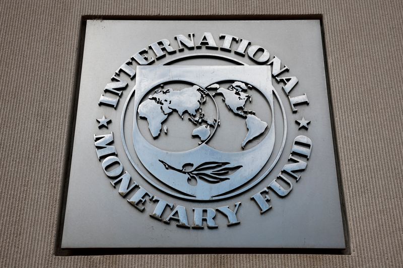 FILE PHOTO: A view of the International Monetary Fund logo at its headquarters in Washington, D.C., U.S., November 24, 2024. REUTERS/Benoit Tessier/File Photo