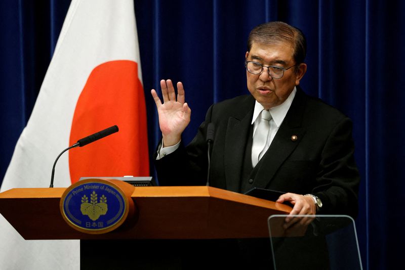 FILE PHOTO: Japan’s Prime Minister Shigeru Ishiba hold a press conference, in Tokyo