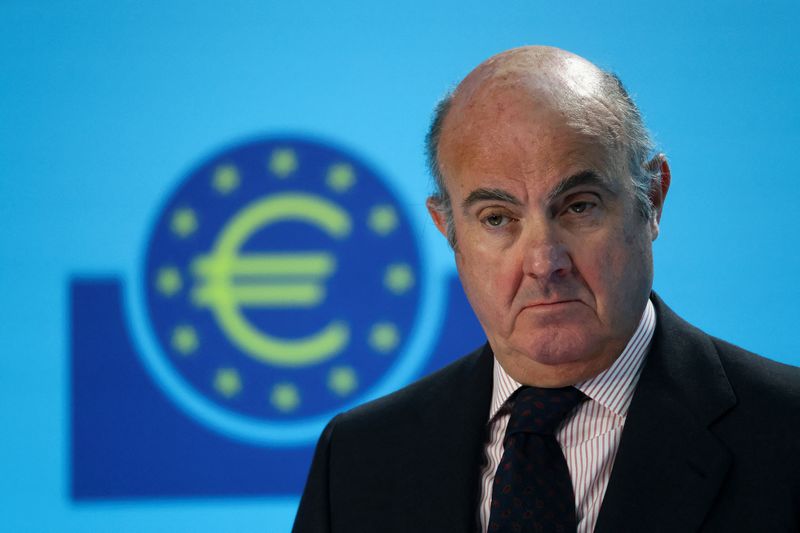 FILE PHOTO: European Central Bank (ECB) Vice-President Luis de Guindos attends a news conference following the ECB's monetary policy meeting in Frankfurt, Germany December 15, 2022. REUTERS/Wolfgang Rattay/File Photo