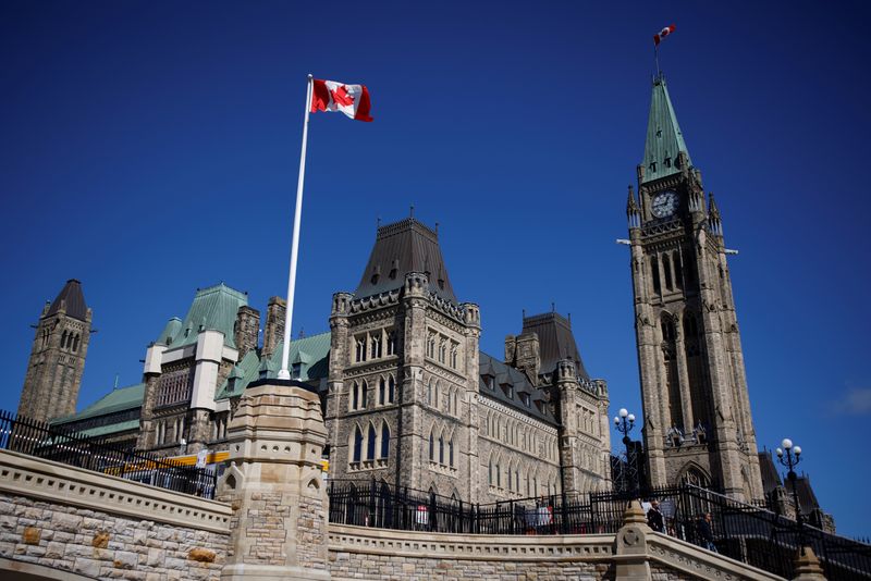 FILE PHOTO: General view of the Centre Block on Parliament Hill in Ottawa, Ontario, Canada September 17, 2020.  REUTERS/Blair Gable/File Photo