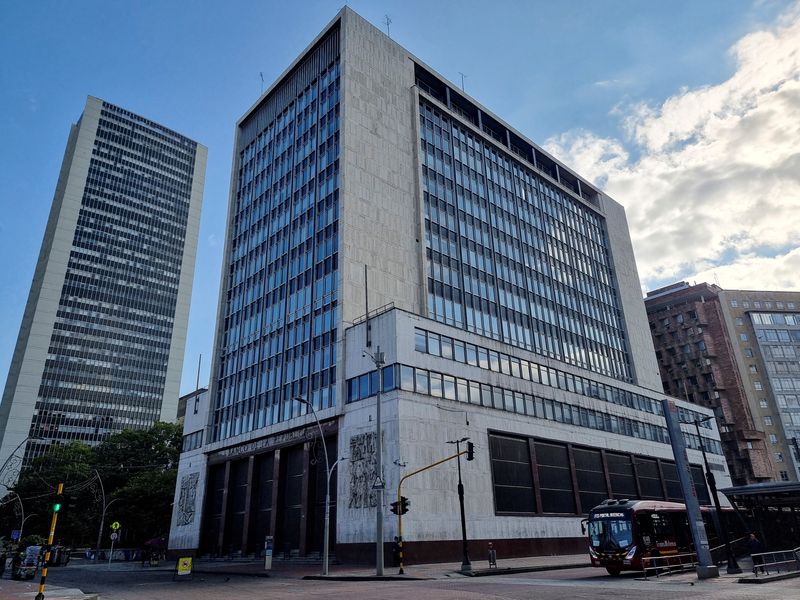 FILE PHOTO: General view of the Central Bank of Colombia building in downtown Bogota, Colombia, December 8, 2024. REUTERS/Luis Jaime Acosta/File Photo