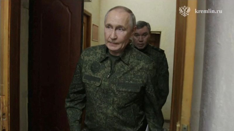 Russia’s President Putin visits armed forces’ command centre in Kursk region