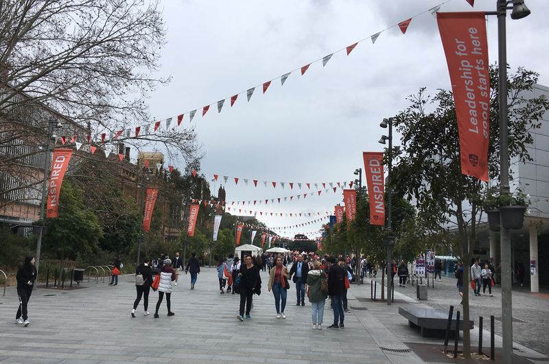 Students attend the University of Sydney open day in Sydney, Australia