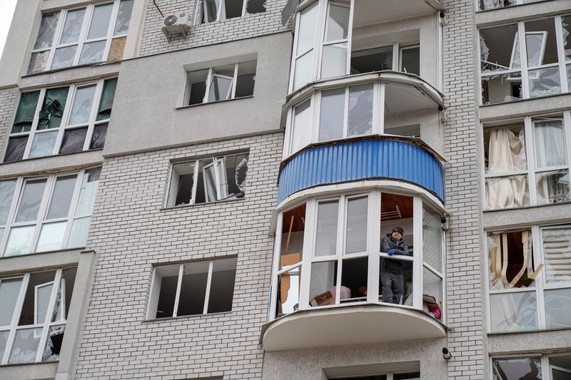 Aftermath of a Russian drone attack in Chernihiv