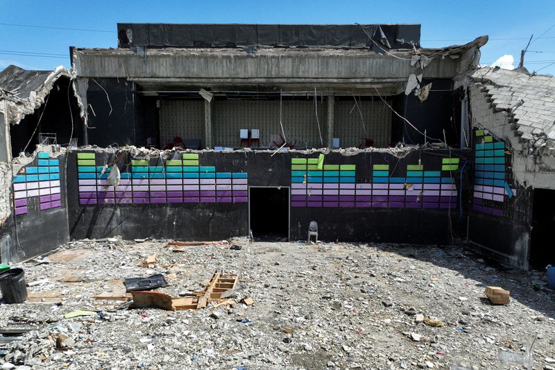 FILE PHOTO: A drone view shows the site of Jet Set nightclub roof collapse, in Santo Domingo, Dominican Republic, April 11, 2025. REUTERS/Ricardo Arduengo/File Photo
