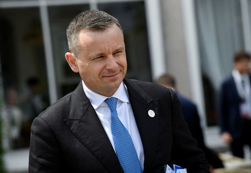 FILE PHOTO: Ukrainian Minister of Finance Serhiy Marchenko looks on, during the final day of the G7 Finance Ministers and Central Bank Governors' Meeting in Stresa, Italy May 25, 2024. REUTERS/Massimo Pinca/File Photo