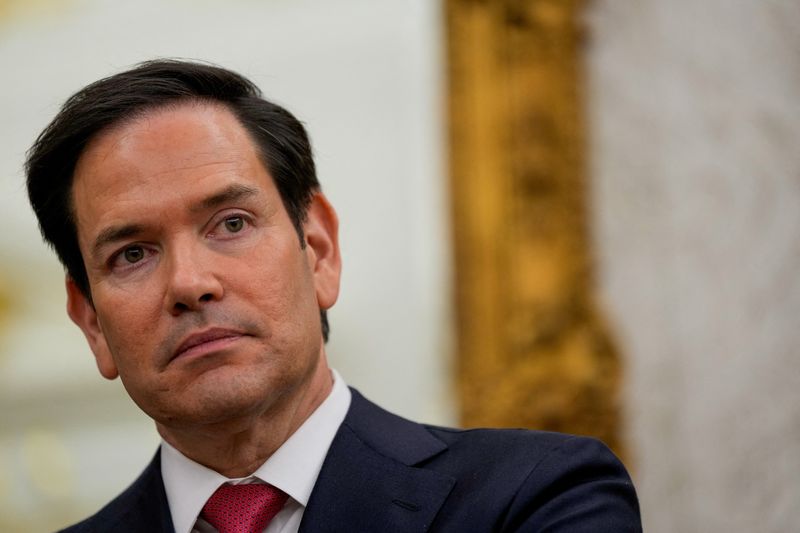 U.S. Secretary of State Marco Rubio looks on during a swearing-in ceremony of Special Envoy Steve Witkoff in the Oval Office at the White House in Washington, D.C., U.S., May 6, 2025. REUTERS/Kent Nishimura/File Photo
