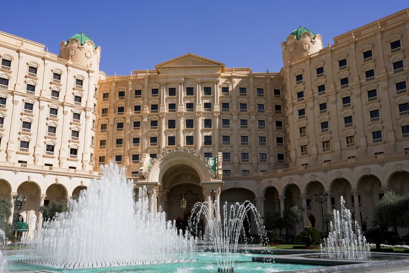 A general view of the Ritz-Carlton hotel, where talks between Russia and U.S. are being held aimed at ending the conflict between Russia and Ukraine, in Riyadh, Saudi Arabia, March 24, 2025. REUTERS/Mohammed Benmansour